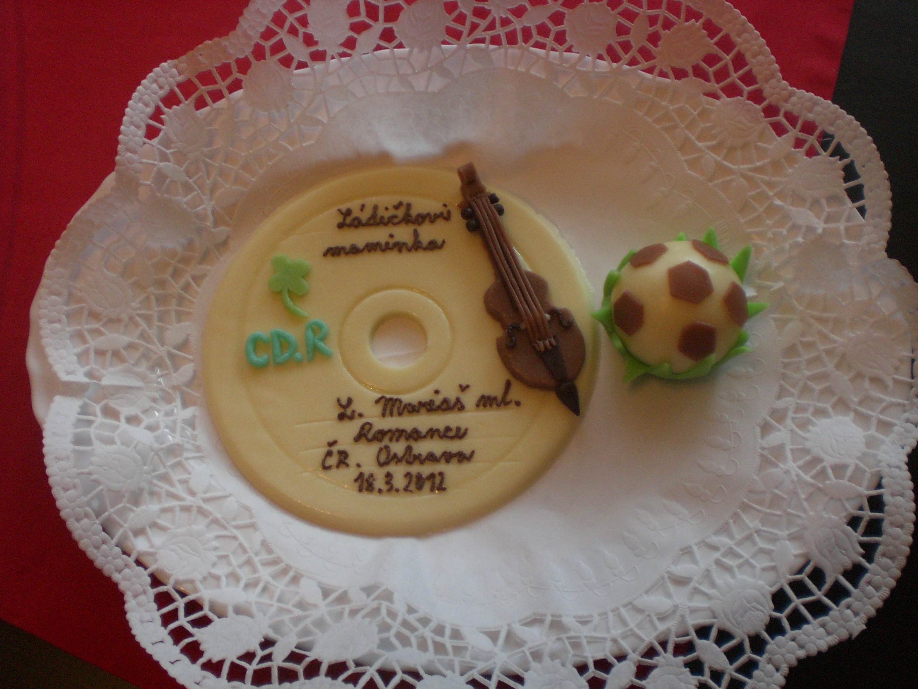 marcipánová ozdoba pro muzikanta